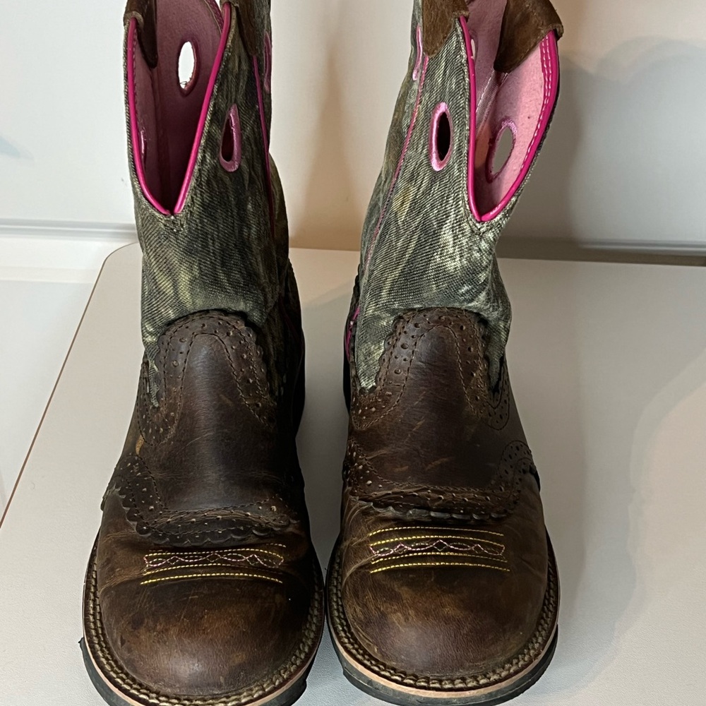 Ariat Brown and Pink Boots